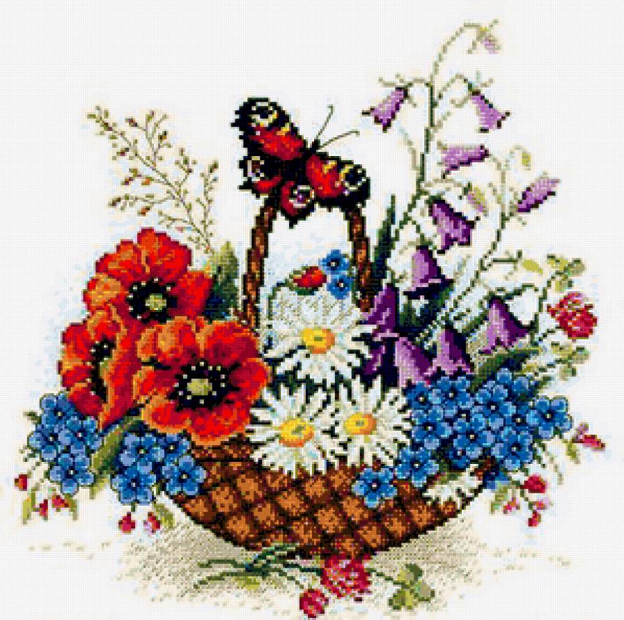 цветы в корзине - предпросмотр