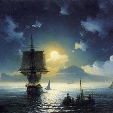 Схема вышивки «Лунная ночь на Капри. Иван Айвазовский.»