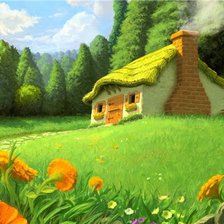 Схема вышивки «сказочный домик»