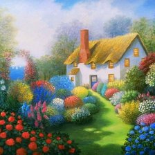 Схема вышивки «домик»