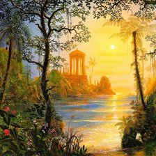 Схема вышивки «закат»