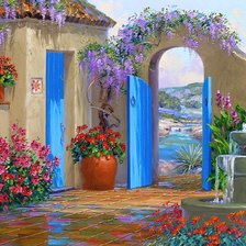 Схема вышивки «дворик»