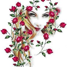 Схема вышивки «Цветочное лицо»