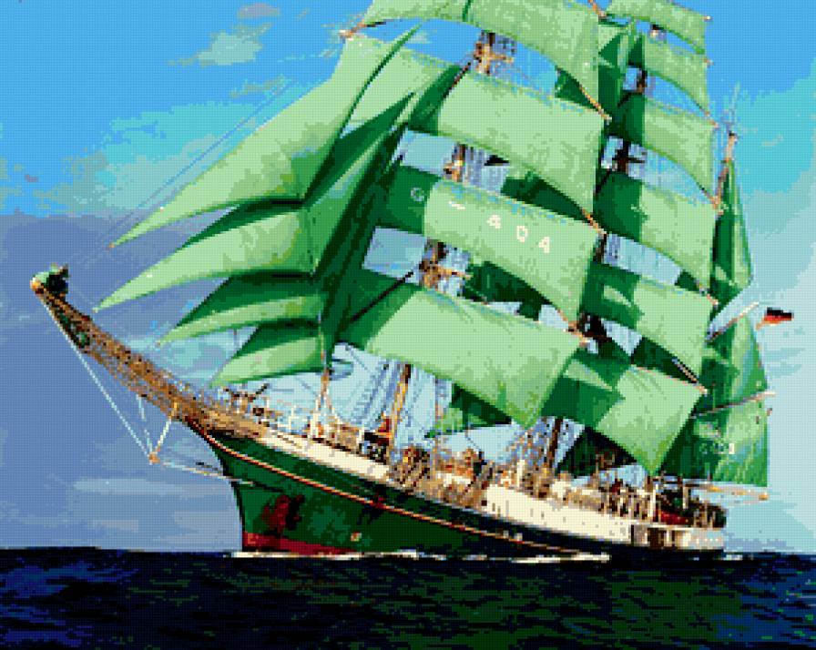 корабль - корабль, море, картина - предпросмотр