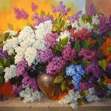 Схема вышивки «сирень»