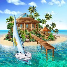 Схема вышивки «сказочный островок»