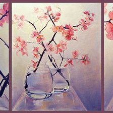 Схема вышивки «триптих-сакура»