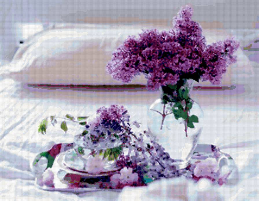 сирень - цветы, весенние цветы, красота, весна, ваза, сирень, букет, натюрморт - предпросмотр