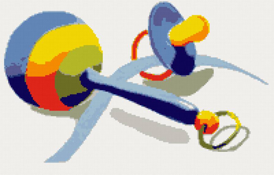 Погремушка и пустышка - легкая, на рождение, новорожденному, простая, метрика, детям - предпросмотр