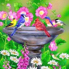 Схема вышивки «птички»