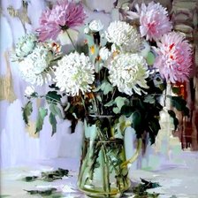 Схема вышивки «цветы в банке»