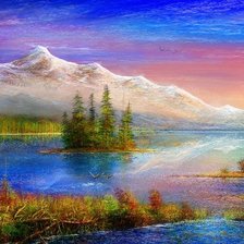 Схема вышивки «пейзаж»