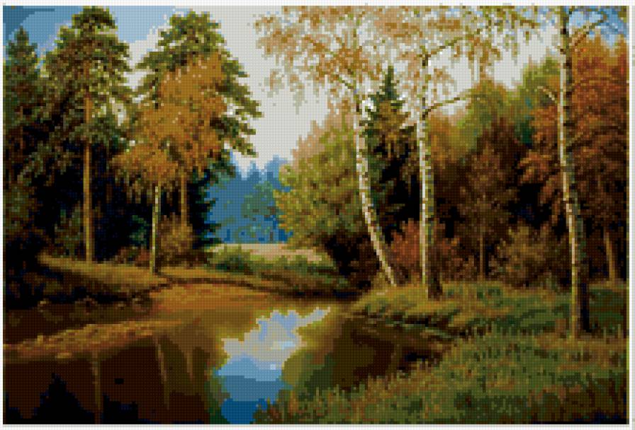 Ранняя осень - озеро, лес, осень, пейзаж - предпросмотр