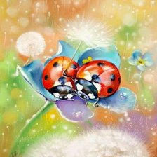 Схема вышивки «Божьи коровки»