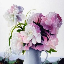 Схема вышивки «пионы»