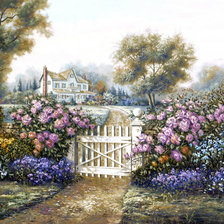 Схема вышивки «домик в лесу»