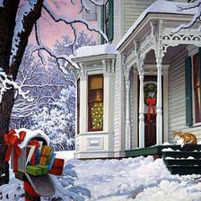 Схема вышивки «Зимний дворик»