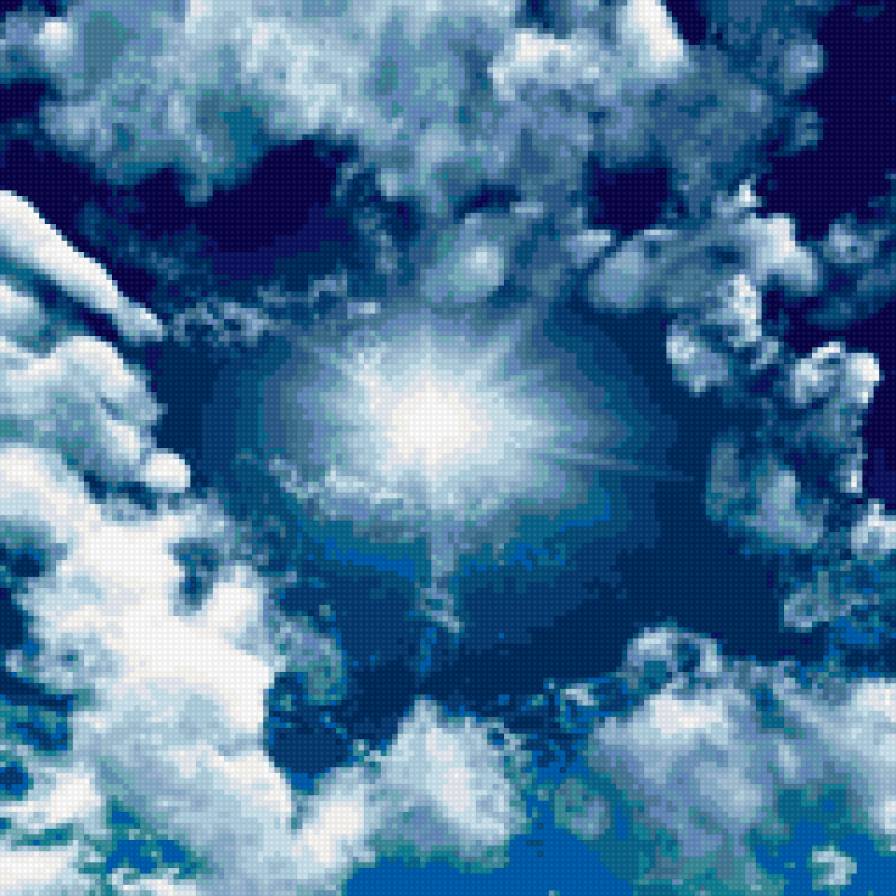 расступились облака - лучи, для подушки, небо - предпросмотр