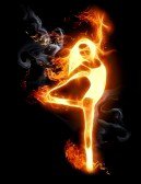 Танец - черный фон, огонь - оригинал