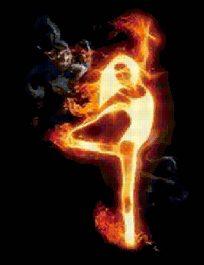 Танец - черный фон, огонь - предпросмотр