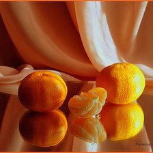 Схема вышивки «натюрморт с мандаринами»