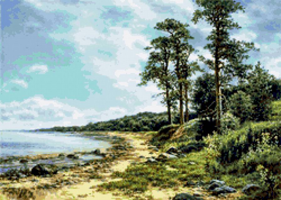 Сосны на берегу моря.М.Сатаров - деревья, пейзаж, лето, море - предпросмотр