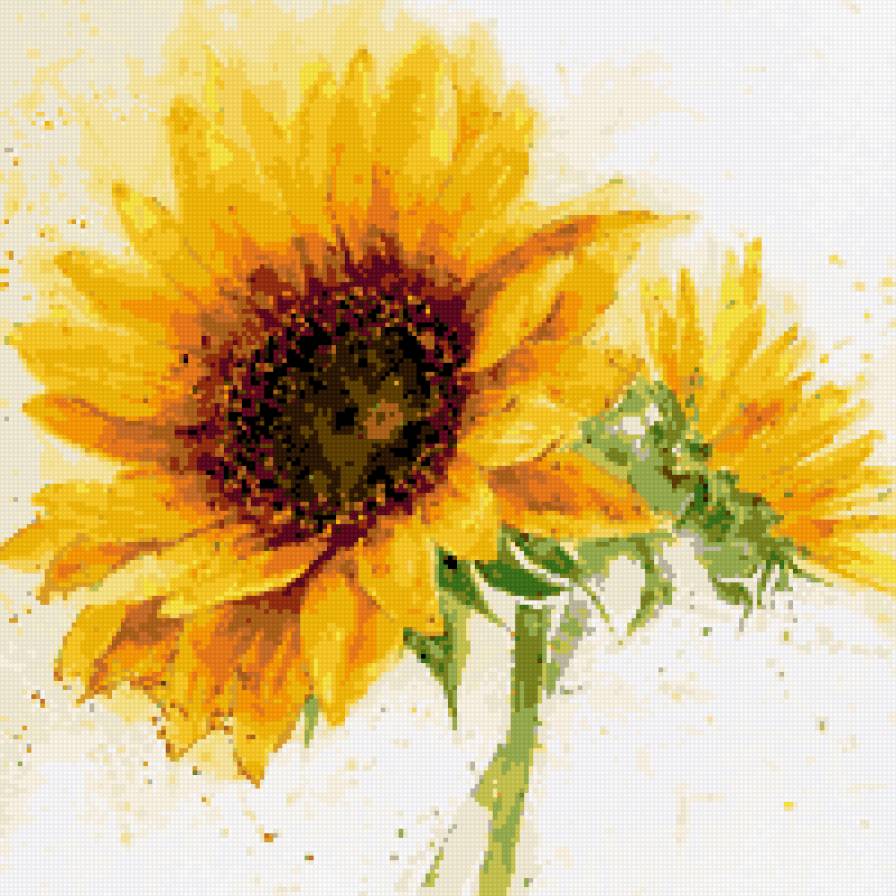 акварель - подсолнухи - предпросмотр