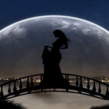 Схема вышивки «Дама при луне»