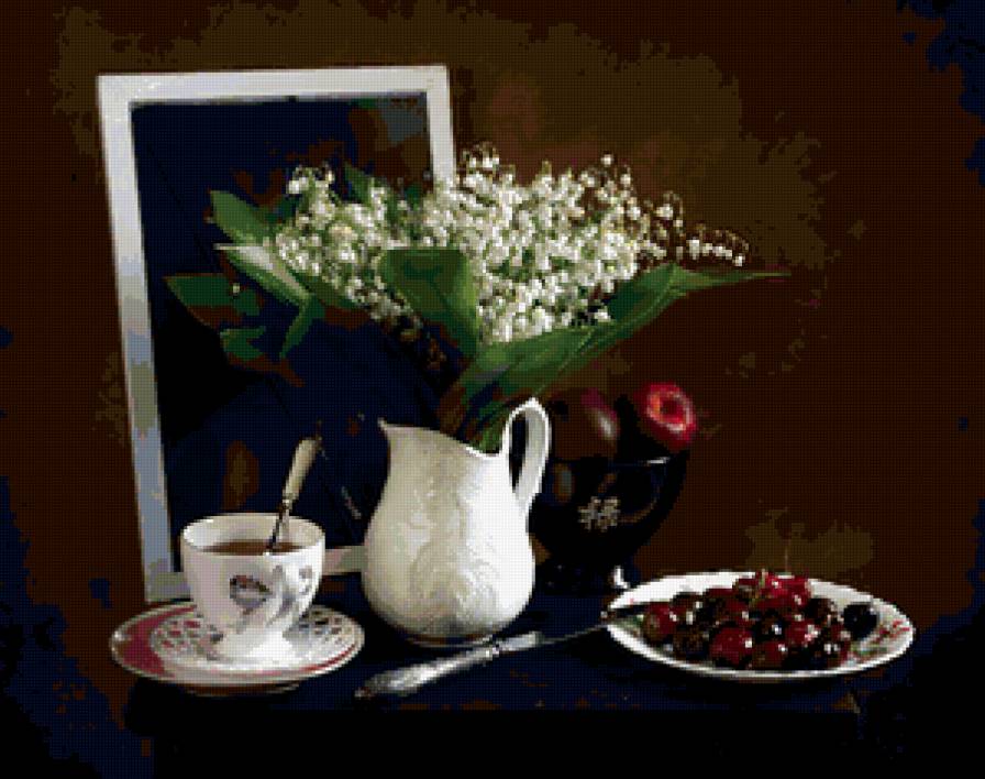 №370439 - натюрморт, цветы, букет, ягоды - предпросмотр