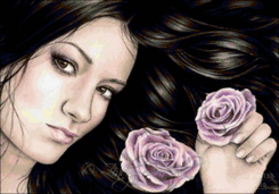 Девушка с розой - девушка, цветок.роза - предпросмотр