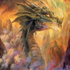 Схема вышивки «Дракон на подушку»