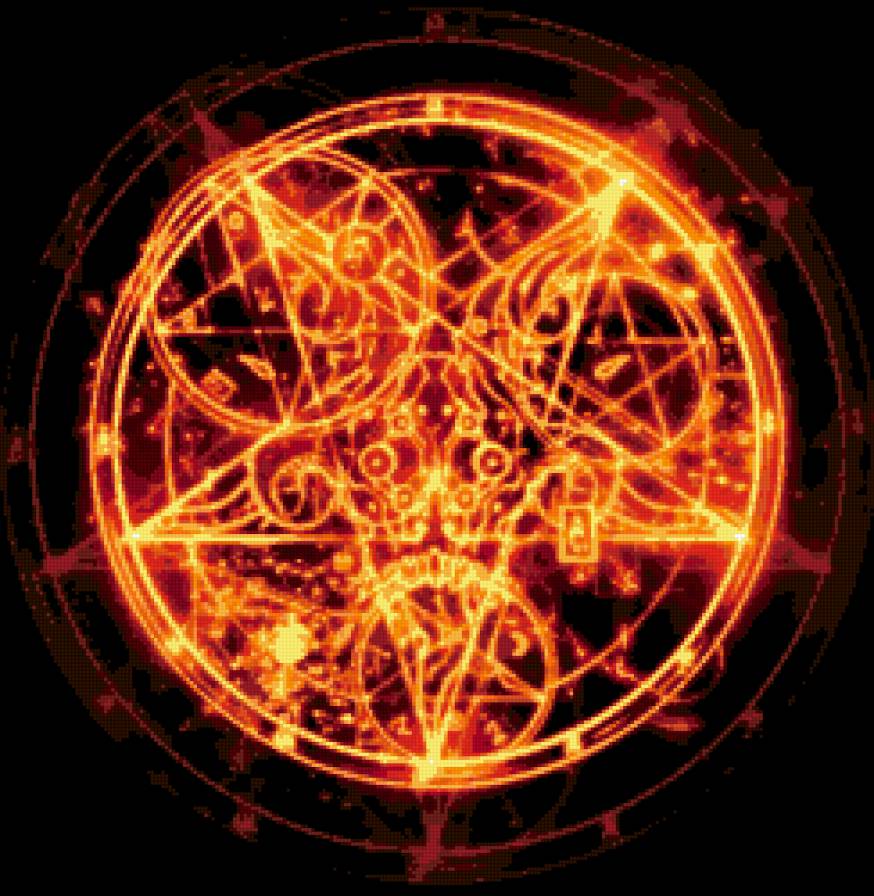 Пентаграмма. - подушка, темное, узор - предпросмотр