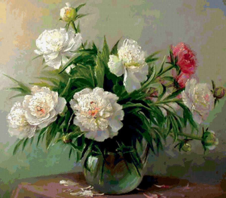 Пионы - цветы, букет - предпросмотр