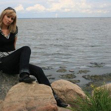 Схема вышивки «Ксюха и Финский залив. Питергоф.»