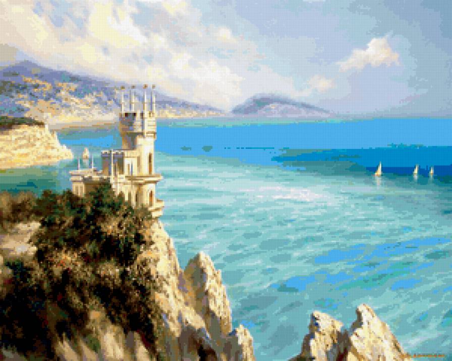 картина - пейзаж, лето, море - предпросмотр