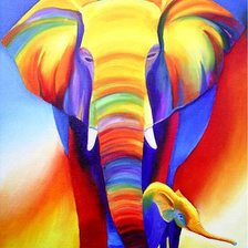 Схема вышивки «Радужный слон.»