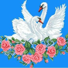 Схема вышивки «пара лебедей»