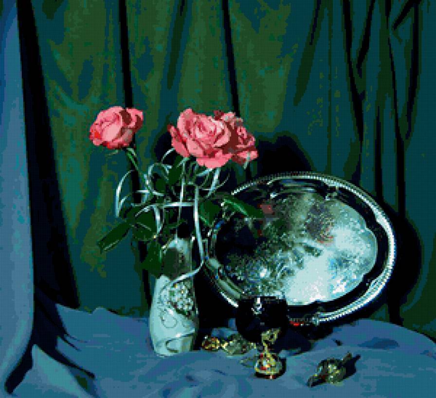 №372001 - розы, цветы, букет, натюрморт - предпросмотр