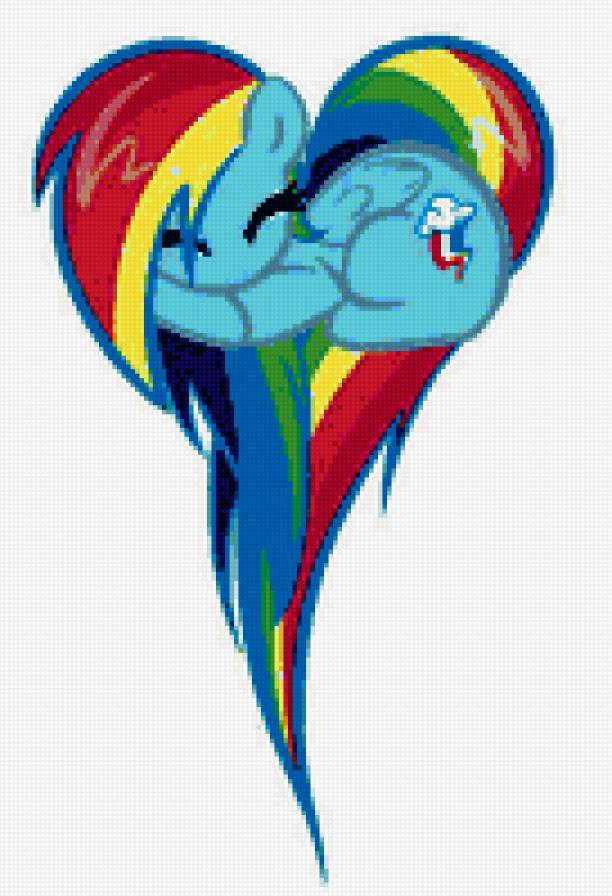 Rainbow Dash: heart! - my little pony, радуга, пони, heart, сердечки, rainbow dash - предпросмотр