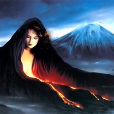 Схема вышивки «женщина-вулкан»