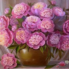 Схема вышивки «пионы»