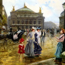 Схема вышивки «Мы гуляем с мамой по Парижу»