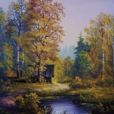 Схема вышивки «Сторожка в лесу»