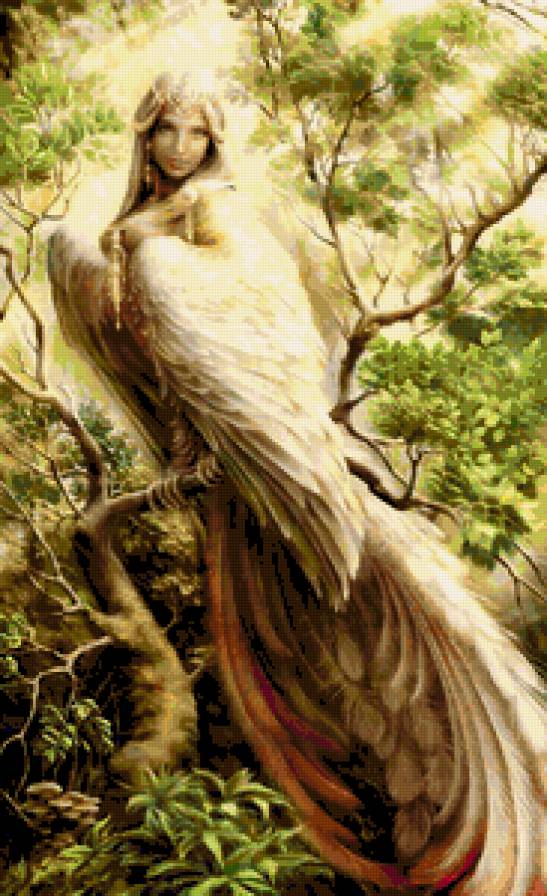 птица фартуна Сирин 2 - сирены, леди, эльфы, птица, фея - предпросмотр