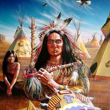 Схема вышивки «индейцы»