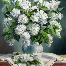 Схема вышивки «белая сирень»