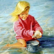 Схема вышивки «девочка с ракушкой»