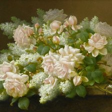 Схема вышивки «сирень и розы»