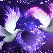 Схема вышивки «Голуби»