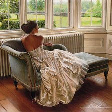 Схема вышивки «девушка у окна»